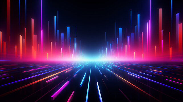Vetor de fundo brilhante abstrato das luzes de n&eacute;on