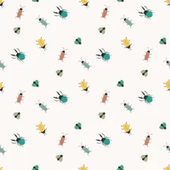 Foto op Plexiglas seamless pattern with colorful doodle insect © Olga