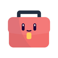 Isolated cute business suitcase office icon Vector illustration