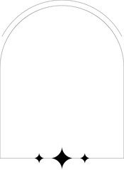 Obraz premium Linear Boho Aesthetic Arch Frame With Stars