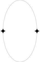 Linear Boho Aesthetic Ellipse Frame With Stars