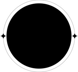 Linear Boho Aesthetic Circle Frame With Stars