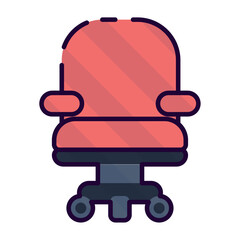 Isolated colored office chair sketch icon Vector illustration