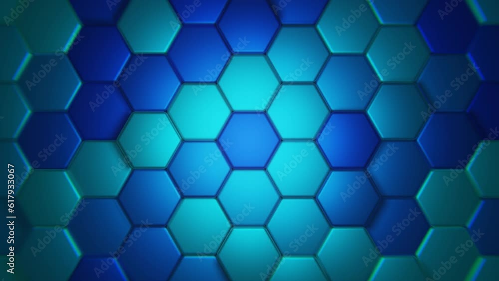 Poster abstract 3d background hi-tech synthwave seamless loop animation. videogame landscape with cyan and 