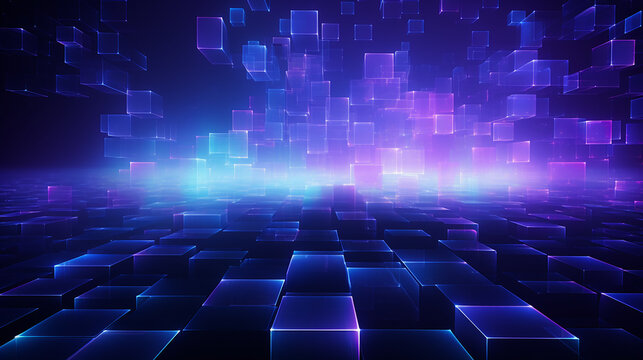 geometria abstrato azul roxo fundo de tecnologia