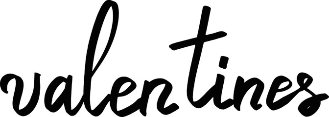Word Valentines. Hand Drawn Lettering