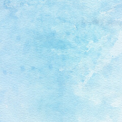 Blue light watercolor background with abstract cloudy sky concept. Abstract square illustration. Texture paper. Cloud simulation