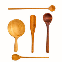 Variety of small wooden spoons.