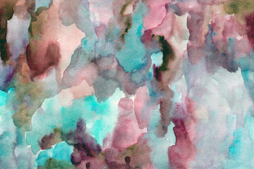 Obraz na płótnie Canvas Purple -green watercolor paper background texture