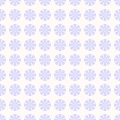 Seamless pattern with violet snowflake on white background. Winter season wallpaper. Snow motif. For digital paper, page fills, web design, surface textures, textile print. Vector art illustration