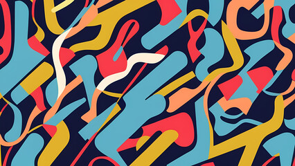 Obraz premium Mosaic illustration, pattern of figures illustration.