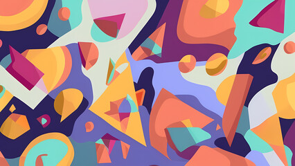 Obraz premium Mosaic illustration, pattern of figures illustration.