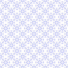 Seamless pattern with violet snowflake on white background. Winter season wallpaper. Snow motif. For digital paper, page fills, web design, surface textures, textile print. Vector art illustration