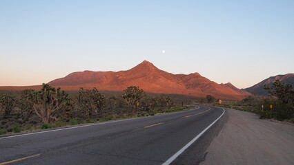 Red sunset on a desert mountain in Arizona