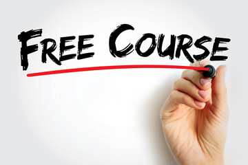 Free Course text quote, concept background