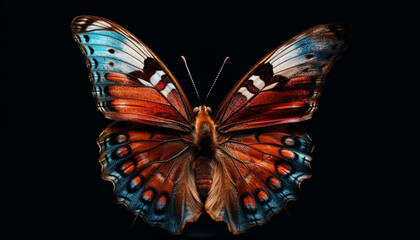 Fototapeta na wymiar Vibrant Morpho Butterfly Flying with Fragile Beauty in Nature generated by AI