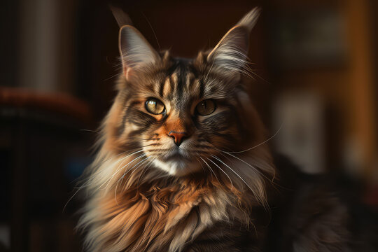 Gentle Giant: A Beautiful Photo of a Maine Coon Cat