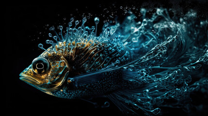 Naklejka premium Underwater photography capturing abstract patterns of ocean life