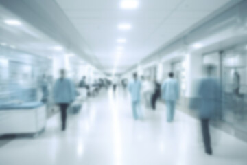 Blurred hospital interior medical background AI generated