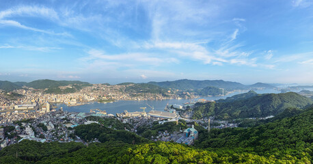 Fototapeta na wymiar panorama of the city Nagasaki Japan