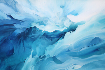 a series of abstract brushstrokes in various shades of blue, representing the ebb and flow of emotions and the stoic practice of maintaining emotional balance and equanimity. Generative AI