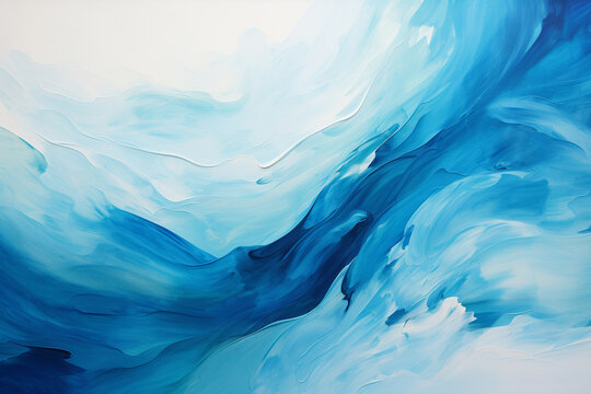 a series of abstract brushstrokes in various shades of blue, representing the ebb and flow of emotions and the stoic practice of maintaining emotional balance and equanimity. Generative AI