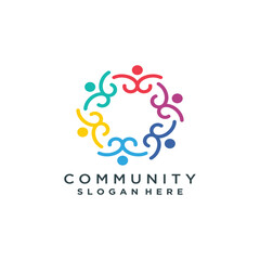 Community logo vector design element with modern creative style
