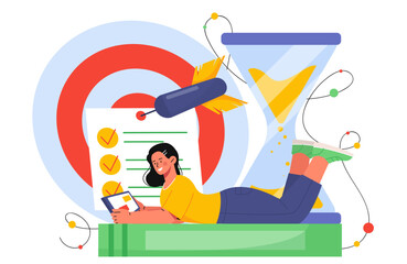 Woman improving discipline concept