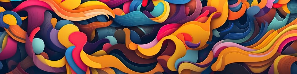 illustration, abstract wallpaper with color shapes, website header, ai generative