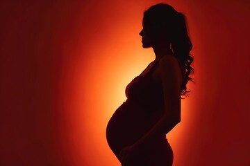 illustration, pregnant woman silhouette, ai generative