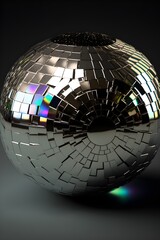 hyperrealistic 3D render of a soft rubber inflatable balloon chrome disco ball with plastic rim textured detail unreal engine photography studio lighting cinema 4D blender 3D animation4k 8k unreal 