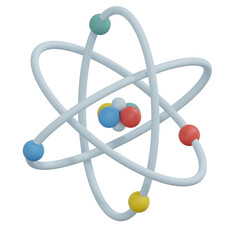 atom model 3d illustration