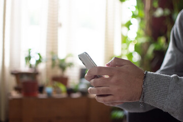 Person with a cell phone. 