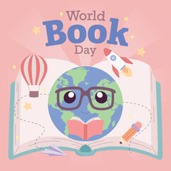 Isolated open book with astronomy icons World book day Vector illustration