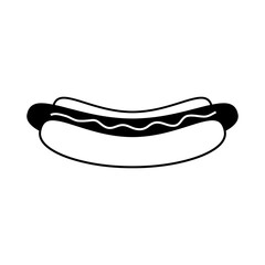 Hot dog icon on white.