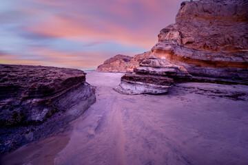 Abstract view landscape at sunset. nature beach in Torrey Pines State Beach Landscape Scenic of San Diego,