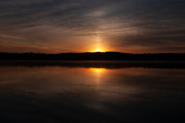 Fototapeta na wymiar sunrise over lake in Northern Michigan