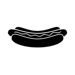 Hot dog icon on white.