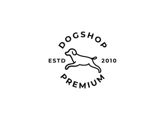 Dog care and pet shop logo design. Dog logo design template. 