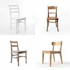 wood chair on white background