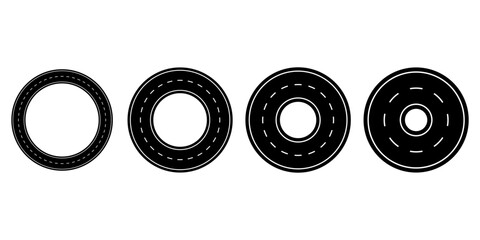 Ring road. Markup. Broken dotted line on the Highway. Vector illustration. stock image.