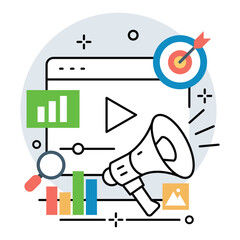 Video marketing illustration design. Vector design