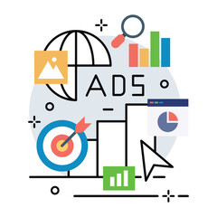 Ads promotion design illustration. Business promotion