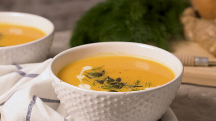 Homemade pumpkin soup