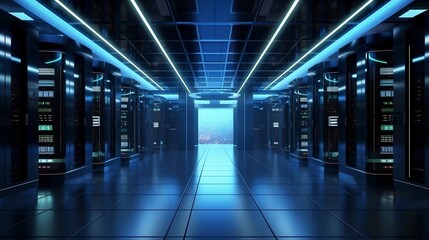 Server room, Data center, Server rack, Network infrastructure. High Quality