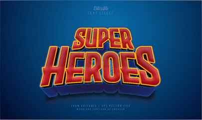Super Heroes editable text effect style 3d © Navy Graphic