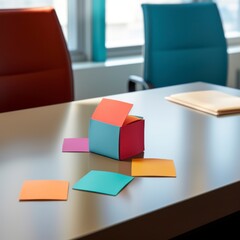 adhesive note on desk