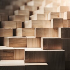 wooden block and business growth concept