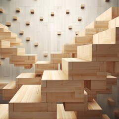  color wooden stair step