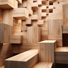 Naklejka na ściany i meble wooden block and business growth concept